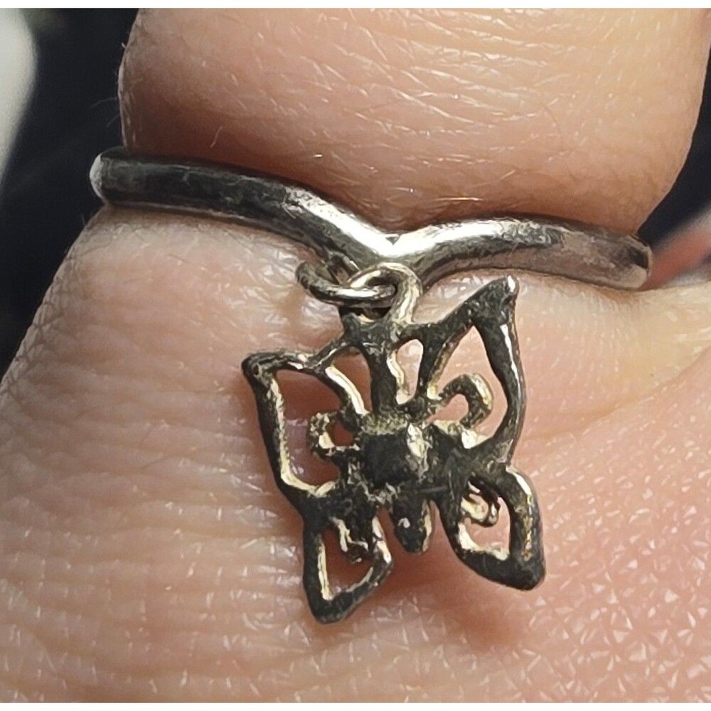 Butterfly Vintage sterling silver ring sz 6.5